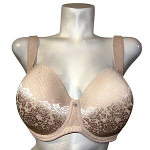 SOMA Lingerie Tan Stunning Support Full Coverage Lace Underwire Bra Size 42D